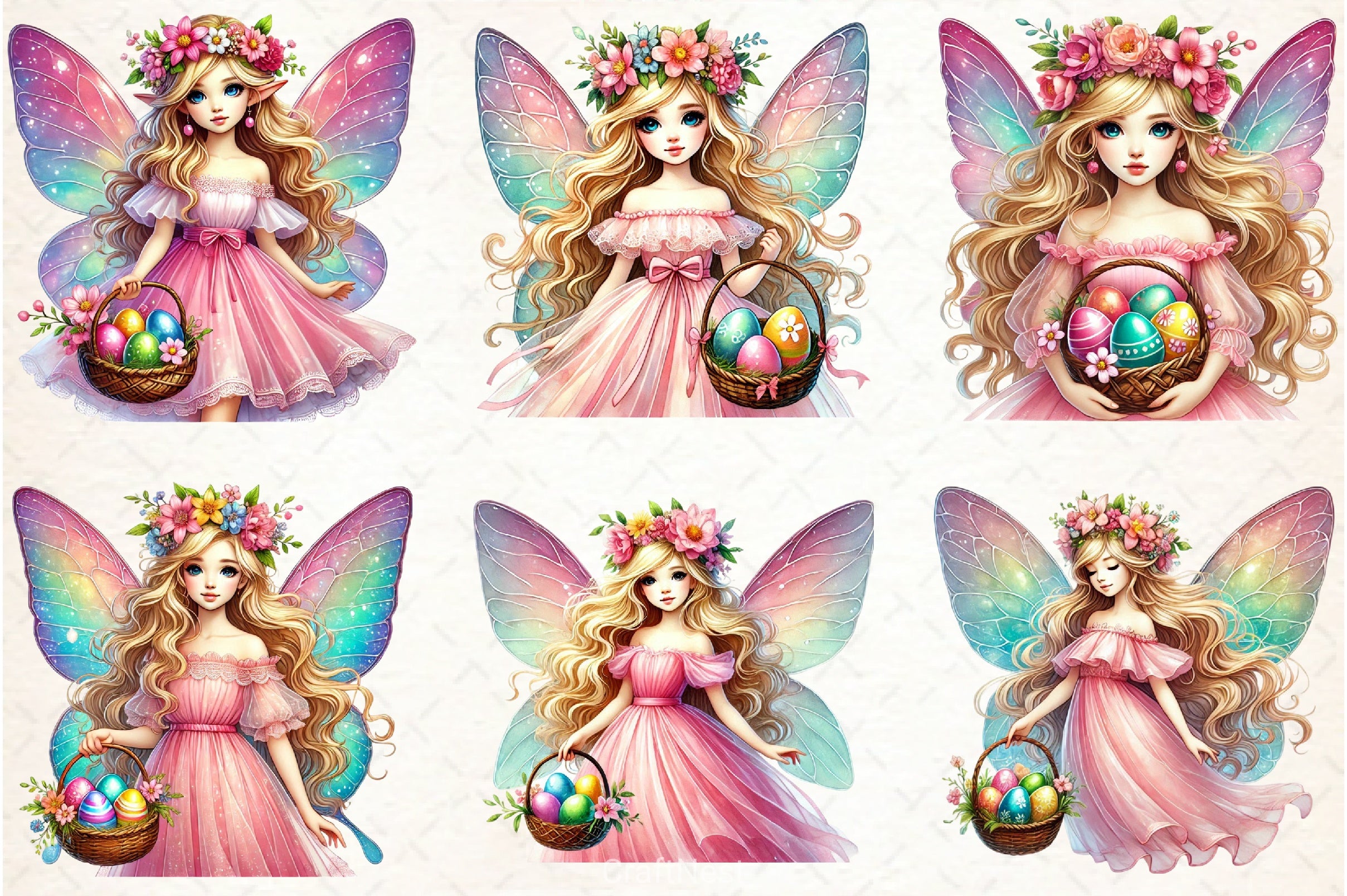 Fairy Easter Girl Clipart Bundle - CraftNest - Digital Crafting and Art