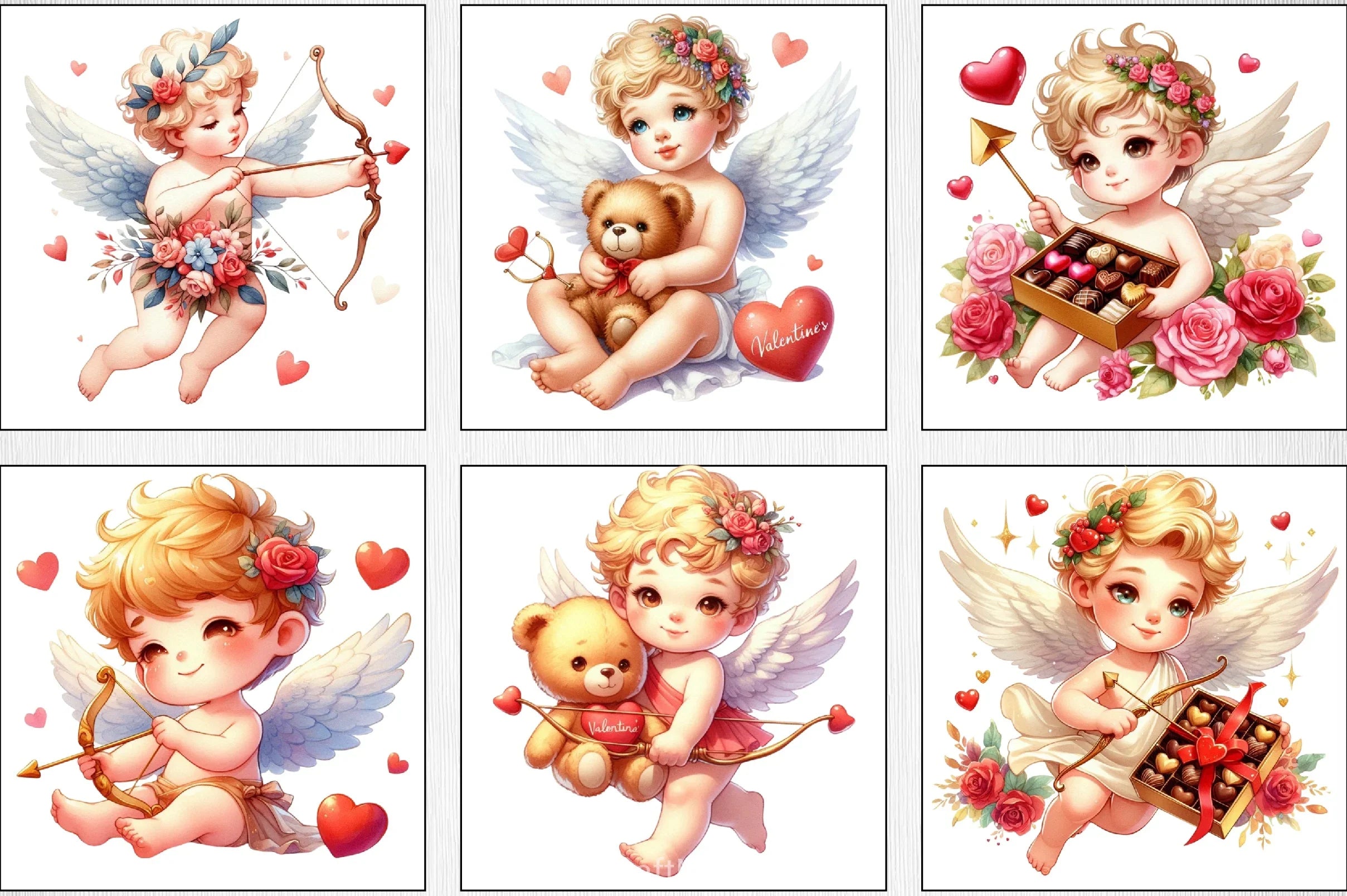 Valentine Cupid Clipart Bundle - CraftNest - Digital Crafting and Art
