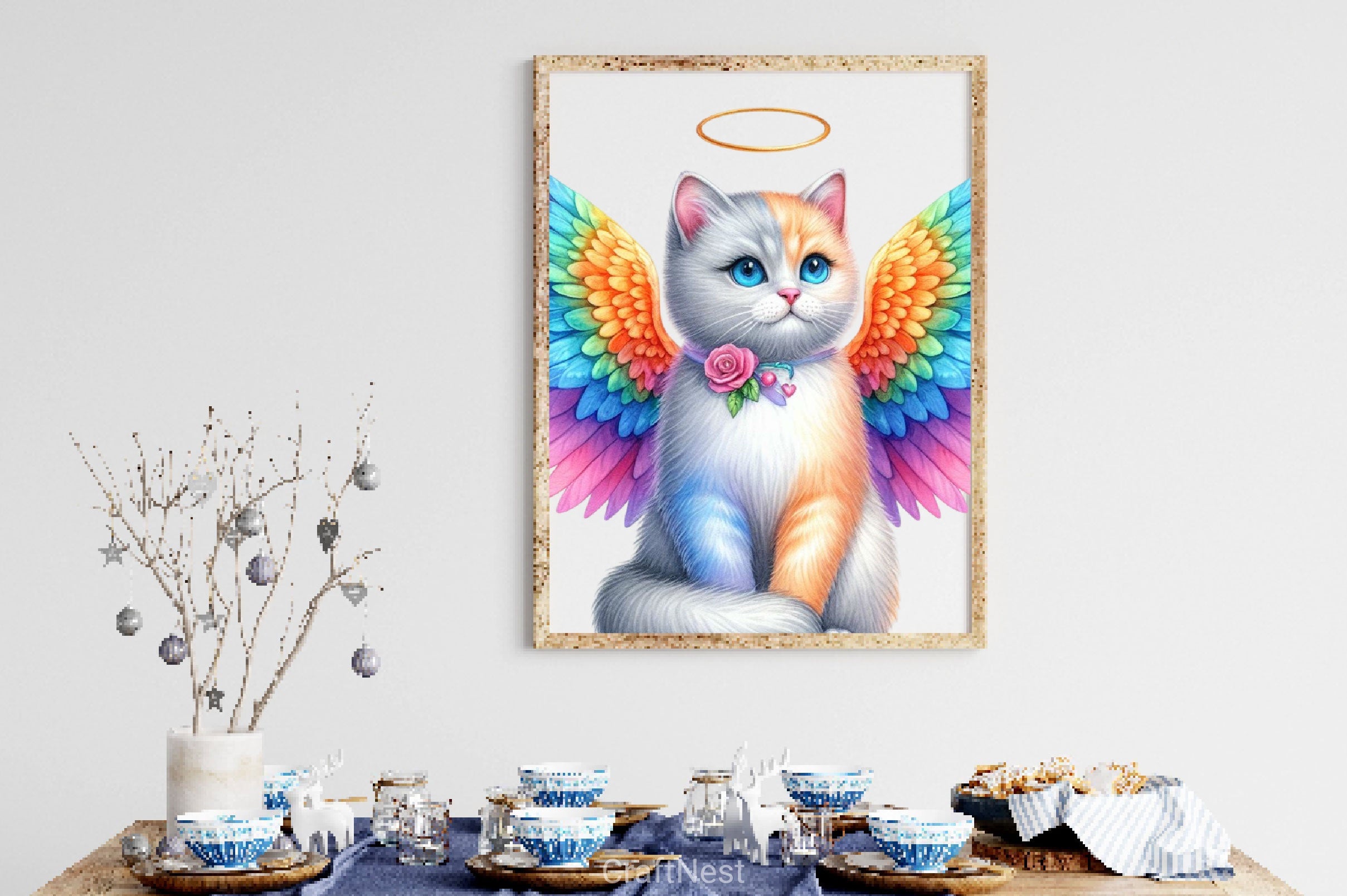Cat With Angel Wings Clipart Bundle - CraftNest - Digital Crafting and Art