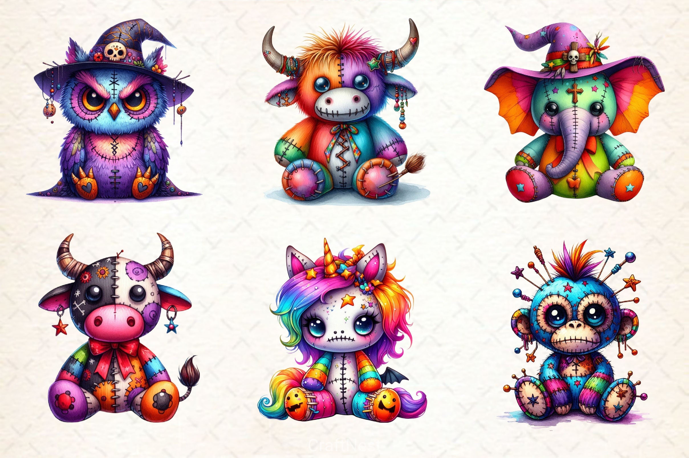 Halloween Voodoo Animal Doll Clipart Bundle - CraftNest - Digital Crafting and Art