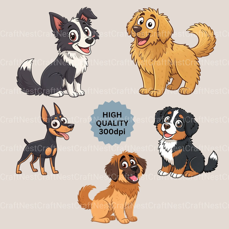 Cute Dogs Clipart Bundle - CraftNest - Digital Crafting and Art