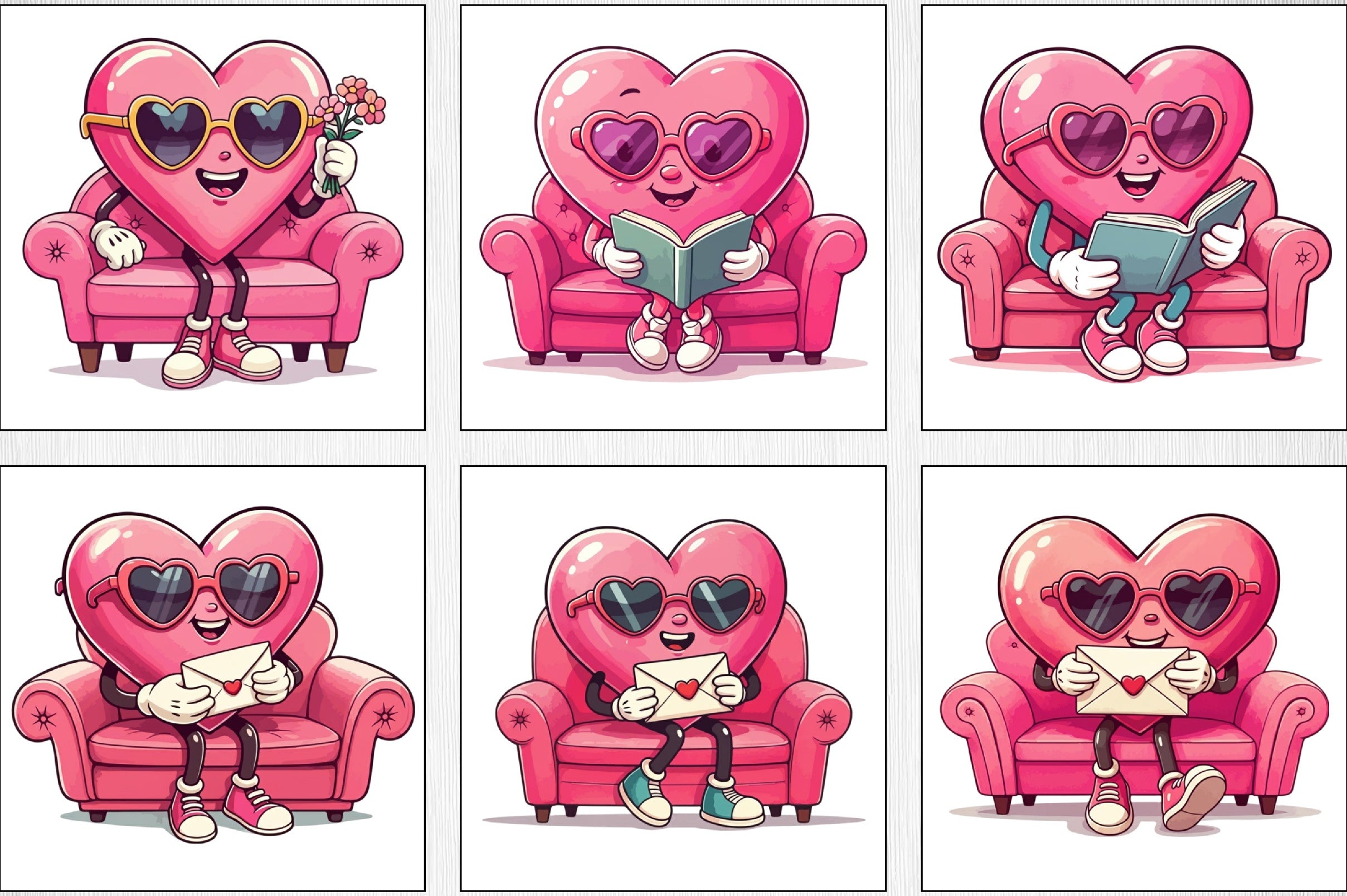 Valentine Heart Character Clipart Bundle - CraftNest - Digital Crafting and Art