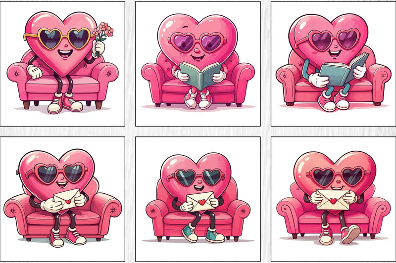 Valentine Heart Character Clipart Bundle - CraftNest - Digital Crafting and Art