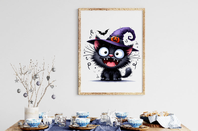 Halloween Black Cats Halloween Clipart Bundle - CraftNest - Digital Crafting and Art