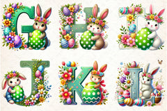Easter Bunny Alphabet Clipart Bundle 3 - CraftNest - Digital Crafting and Art