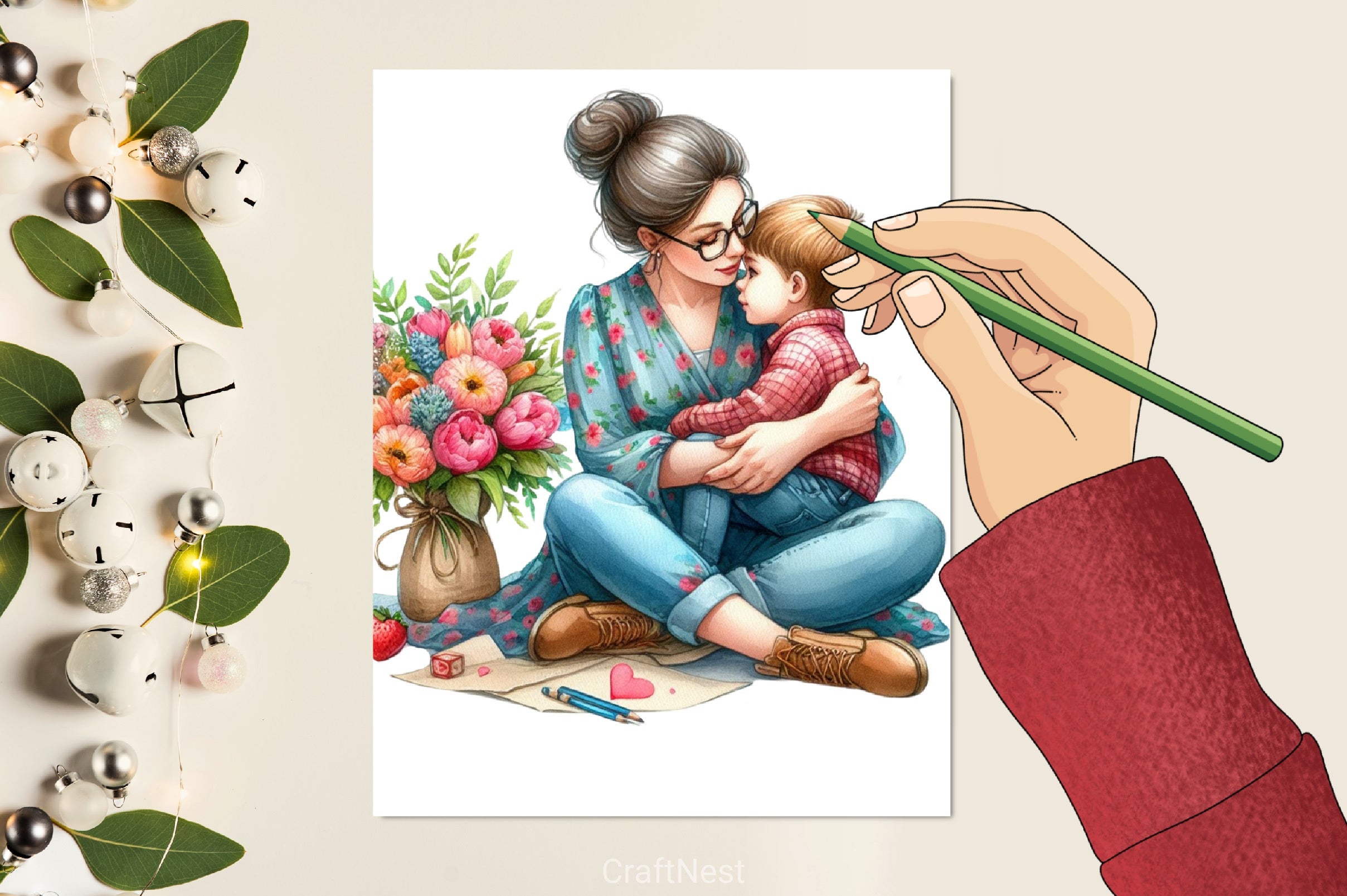 Mom & Baby Clipart Bundle - CraftNest - Digital Crafting and Art
