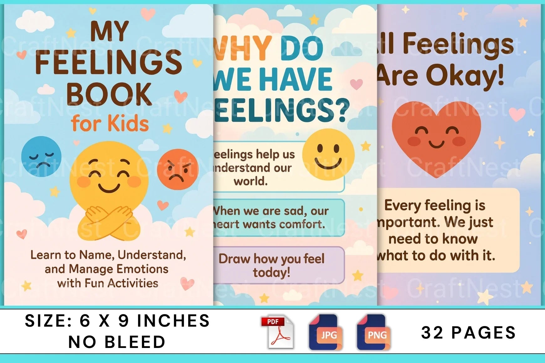 My Feelings Book for Kids - CraftNest - Digital Crafting and Art
