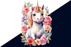 Beautiful Unicorn With Flower Clipart Bundle - CraftNest - Digital Crafting and Art