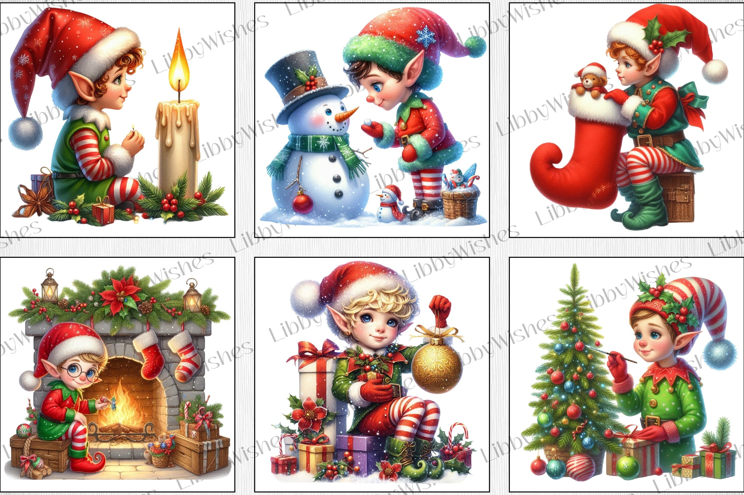 Christmas Elf Clipart Bundle - CraftNest - Digital Crafting and Art
