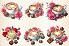Valentine Coffee Cup Clipart Bundle 99 - CraftNest - Digital Crafting and Art