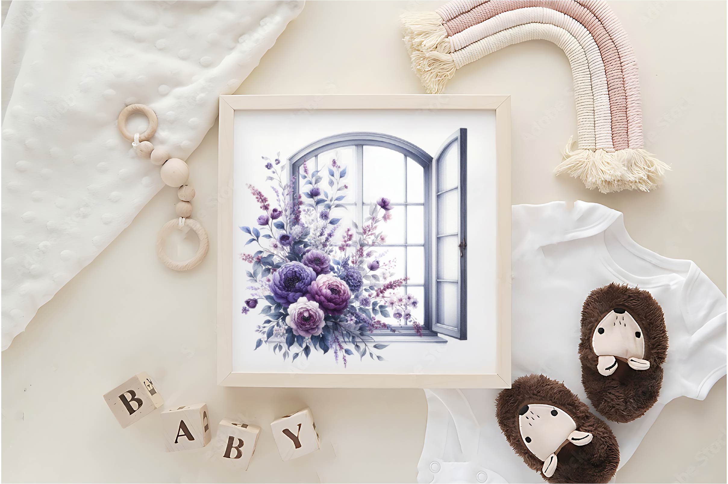 Purple Floral Windows Clipart Bundle - CraftNest - Digital Crafting and Art