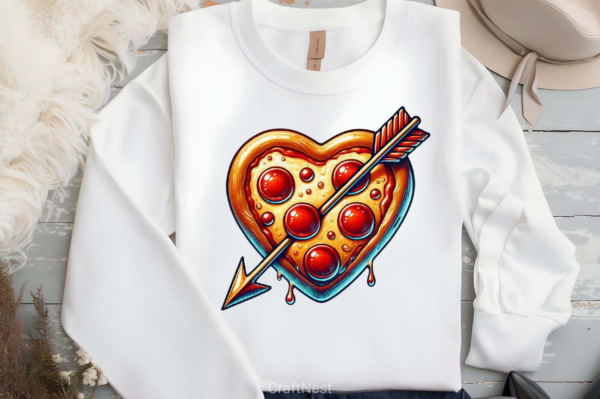 Valentine Heart Pizza Clipart Bundle - CraftNest - Digital Crafting and Art