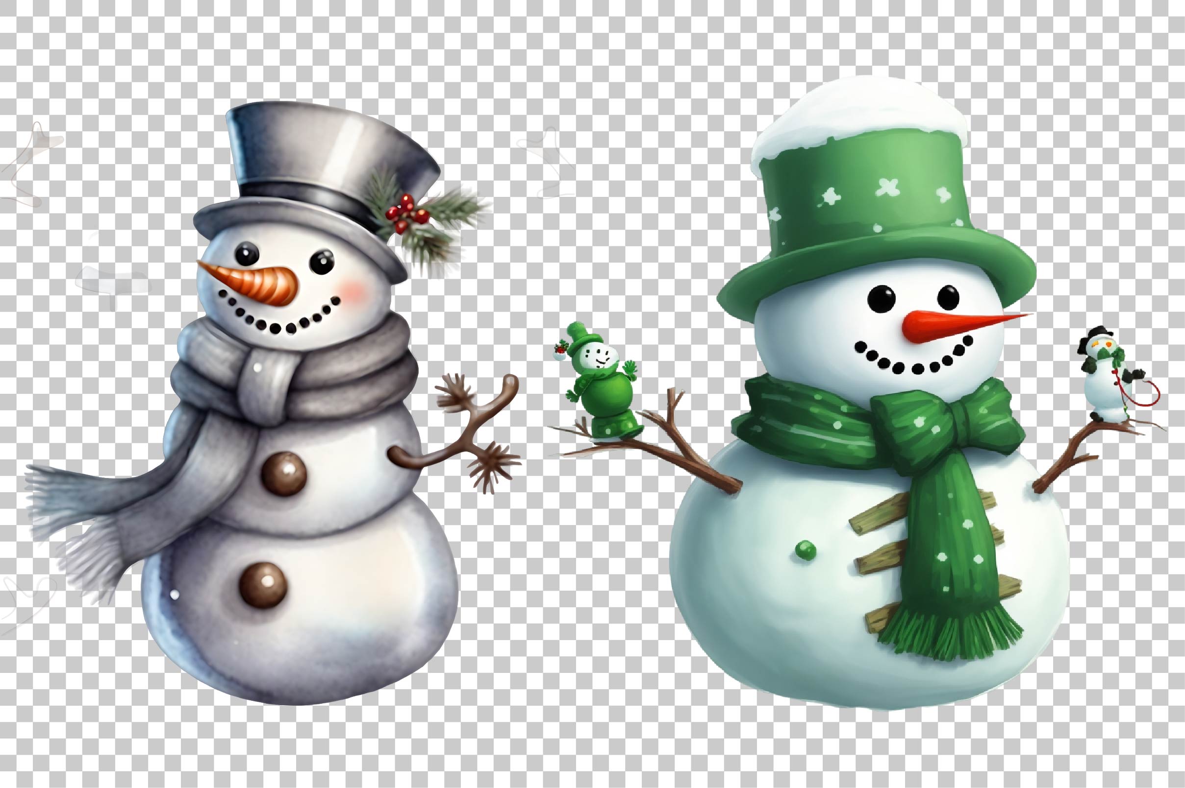 Snowman Collection Clipart Bundle - CraftNest - Digital Crafting and Art
