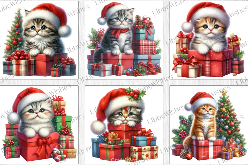 Christmas Kitten Clipart Bundle - CraftNest - Digital Crafting and Art