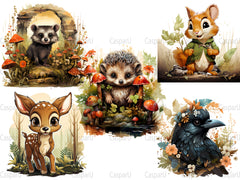 Cute Woodland Clipart - CraftNest