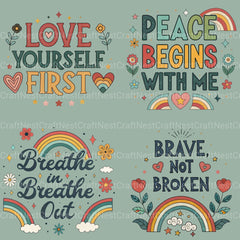 Mental Health Quotes Clipart Bundle - CraftNest - Digital Crafting and Art
