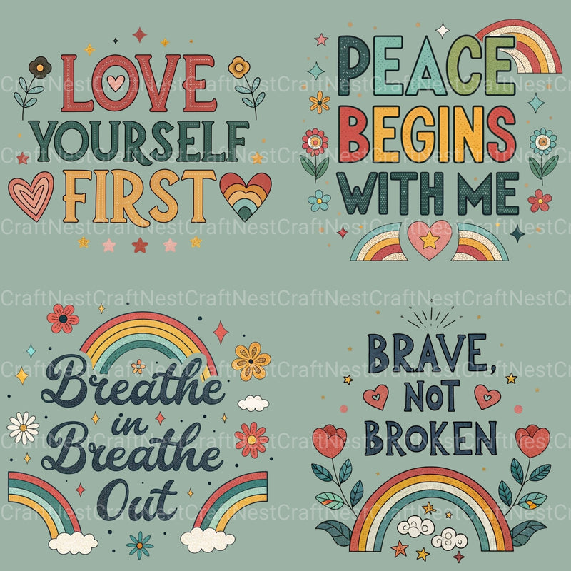 Mental Health Quotes Clipart Bundle - CraftNest - Digital Crafting and Art