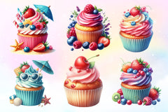 Summer Cupcake Clipart Bundle 4 - CraftNest - Digital Crafting and Art