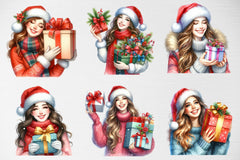 Winter Christmas Girl Clipart Bundle - CraftNest - Digital Crafting and Art