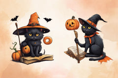 Halloween Black Cat Clipart Bundle 10 - CraftNest - Digital Crafting and Art