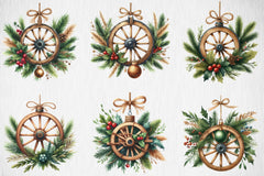 Christmas Wagon Wheel Ornament Clipart Bundle - CraftNest - Digital Crafting and Art
