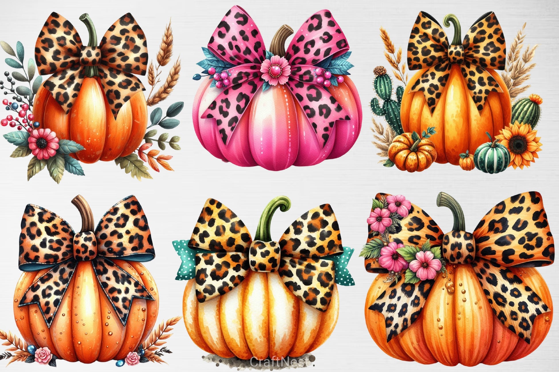 Pumpkin Bow Clipart Bundle - CraftNest - Digital Crafting and Art