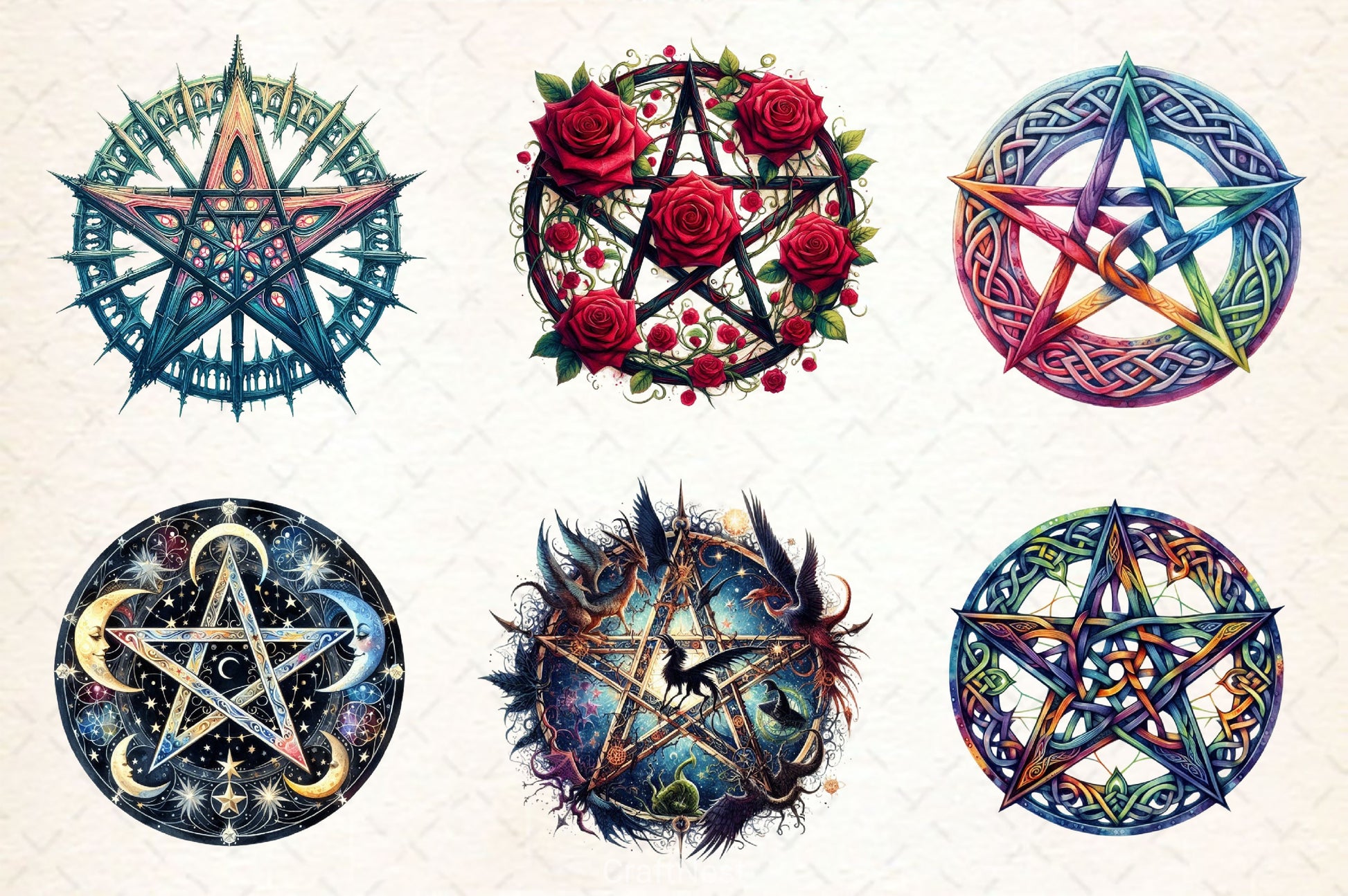 Gothic Pentacles Clipart Bundle - CraftNest - Digital Crafting and Art