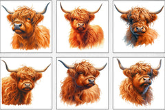 Highland Cow Clipart Bundle - CraftNest - Digital Crafting and Art