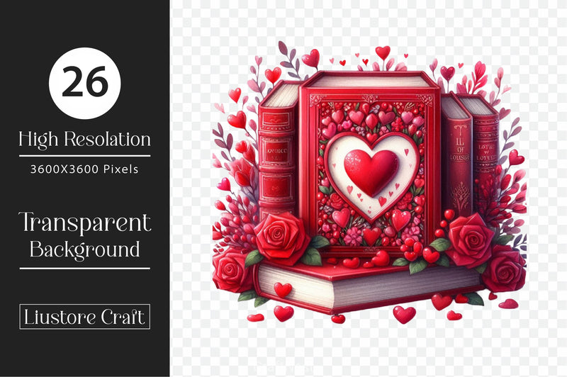 Valentine's Books Clipart Bundle 10 - CraftNest - Digital Crafting and Art