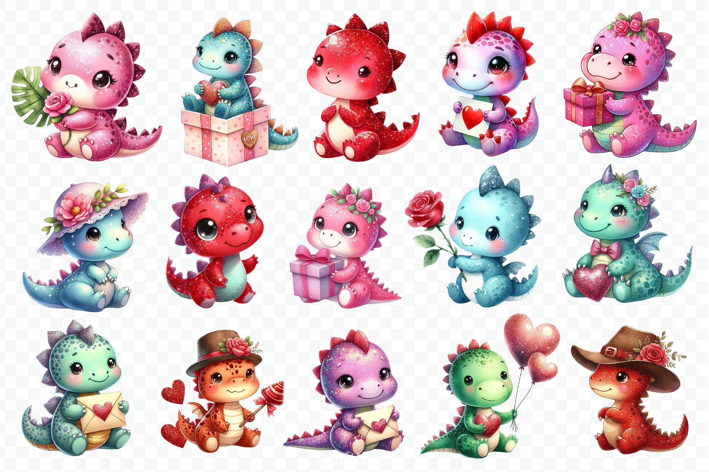 Valentine Cute Dragon Clipart Bundle - CraftNest - Digital Crafting and Art