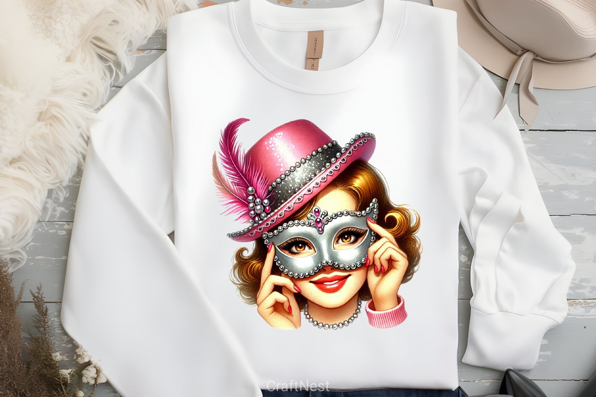 Mardi Gras Carnival Mask Girl Clipart Bundle 2 - CraftNest - Digital Crafting and Art