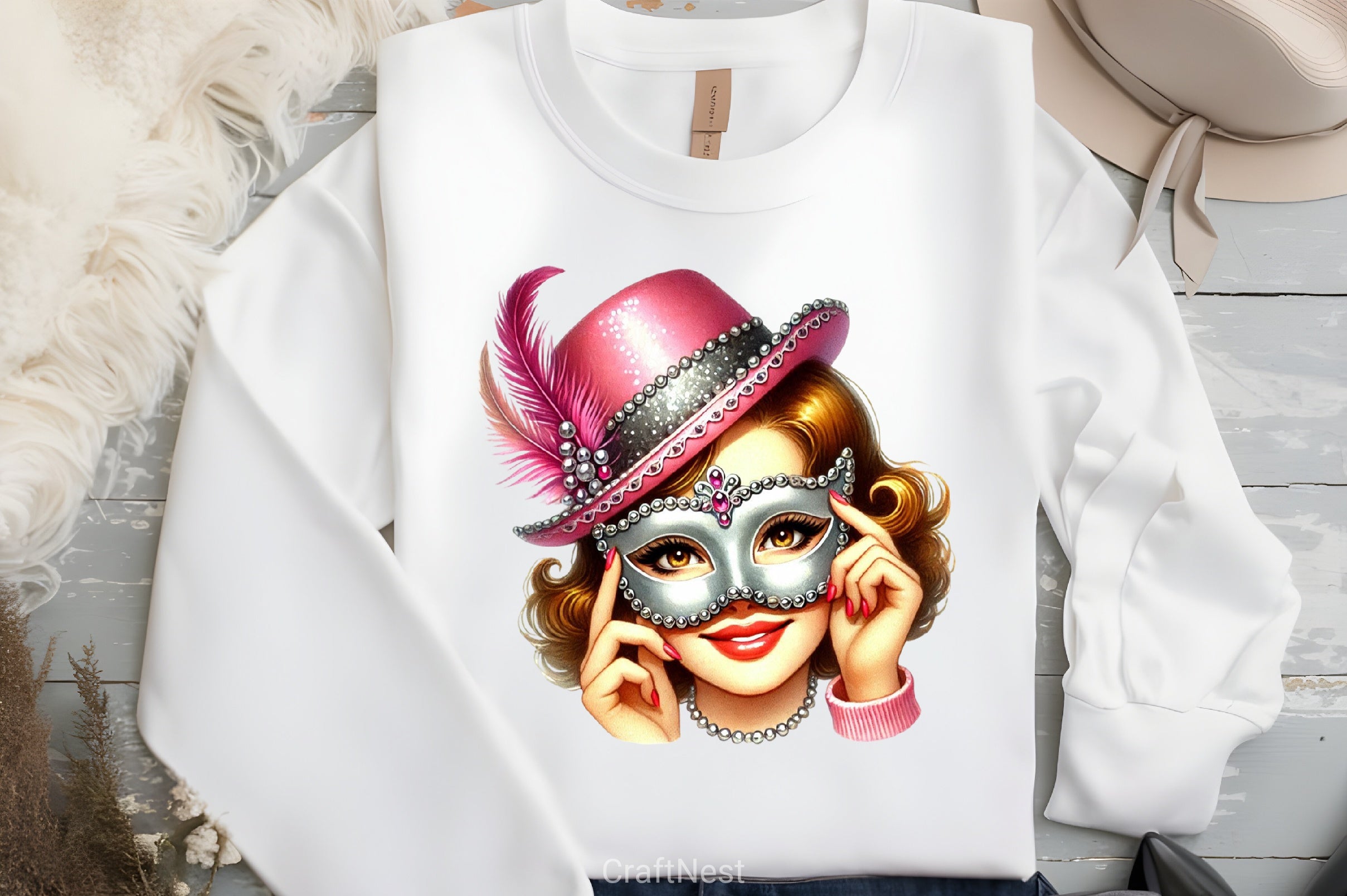 Mardi Gras Carnival Mask Girl Clipart Bundle 2 - CraftNest - Digital Crafting and Art