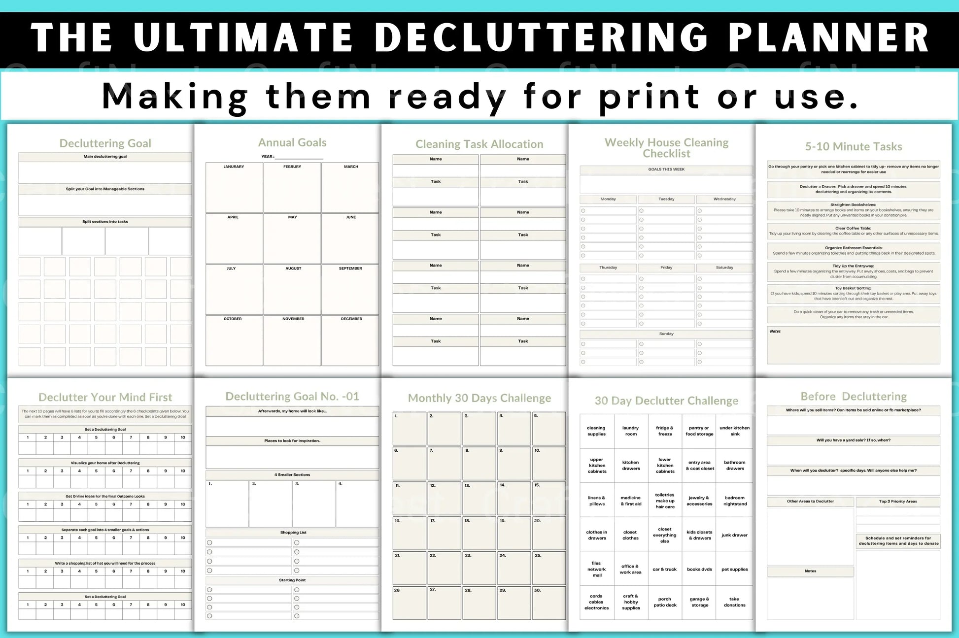 The Ultimate Decluttering Planner - CraftNest - Digital Crafting and Art