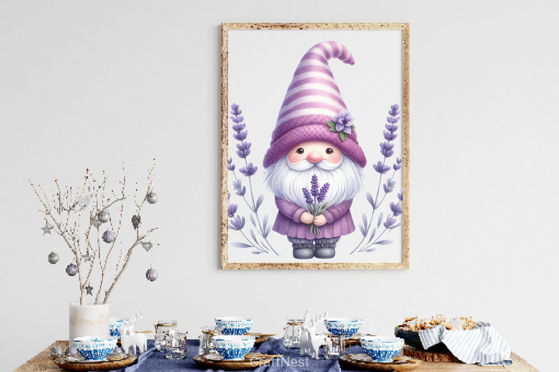 Lavender Gnome Clipart Bundle - CraftNest - Digital Crafting and Art