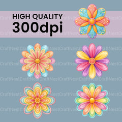 Groovy Flowers Clipart Bundle - CraftNest - Digital Crafting and Art