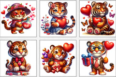 Valentine's Day Tiger Clipart Bundle - CraftNest - Digital Crafting and Art