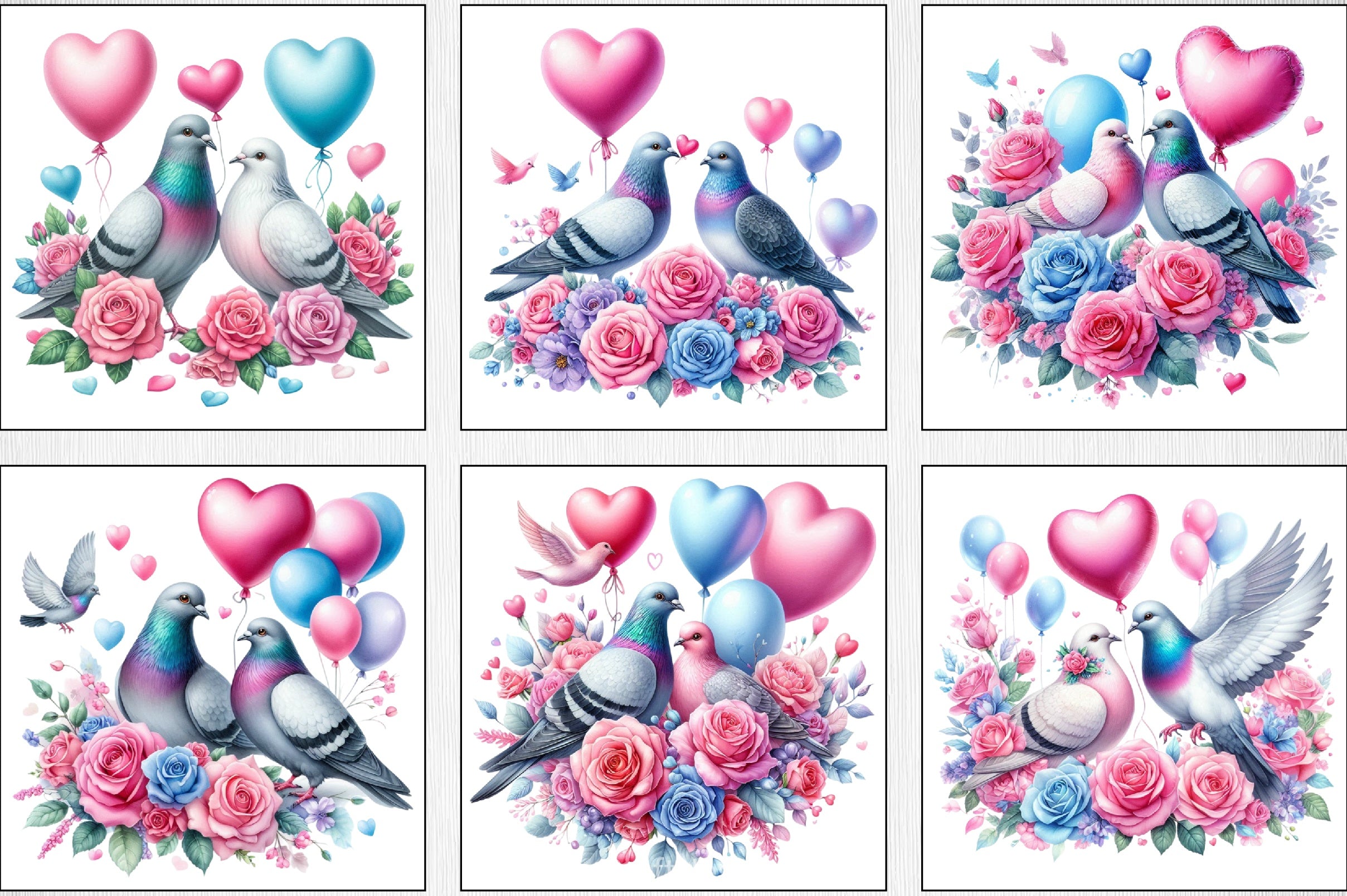 Valentine Doves Clipart Bundle - CraftNest - Digital Crafting and Art