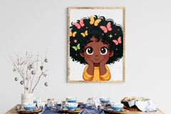 African American Girl With Butterflies Clipart Bundle - CraftNest - Digital Crafting and Art