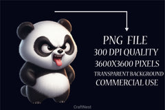 Angry Panda Clipart Bundle - CraftNest - Digital Crafting and Art