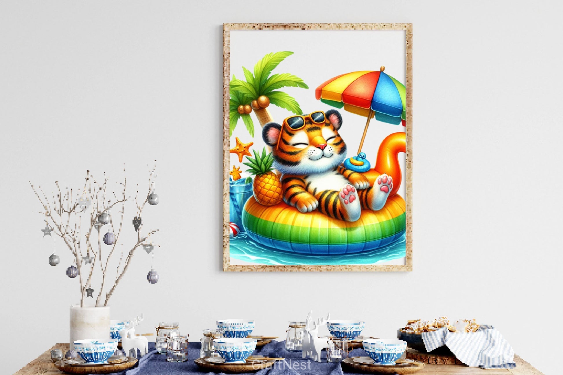 Animals Relaxing On Swimming Float Clipart Bundle - CraftNest - Digital Crafting and Art