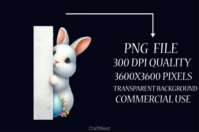 Easter Bunny Peeking Clipart Bundle - CraftNest - Digital Crafting and Art