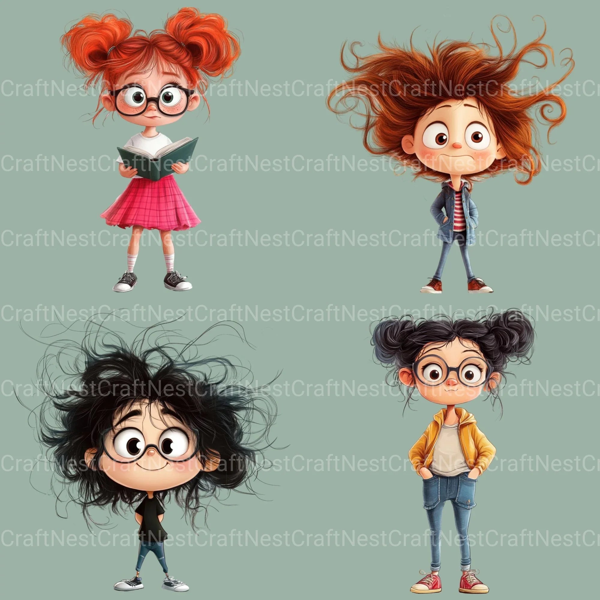Quirky Girls Clipart Bundle 3 - CraftNest - Digital Crafting and Art