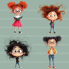 Quirky Girls Clipart Bundle 3 - CraftNest - Digital Crafting and Art