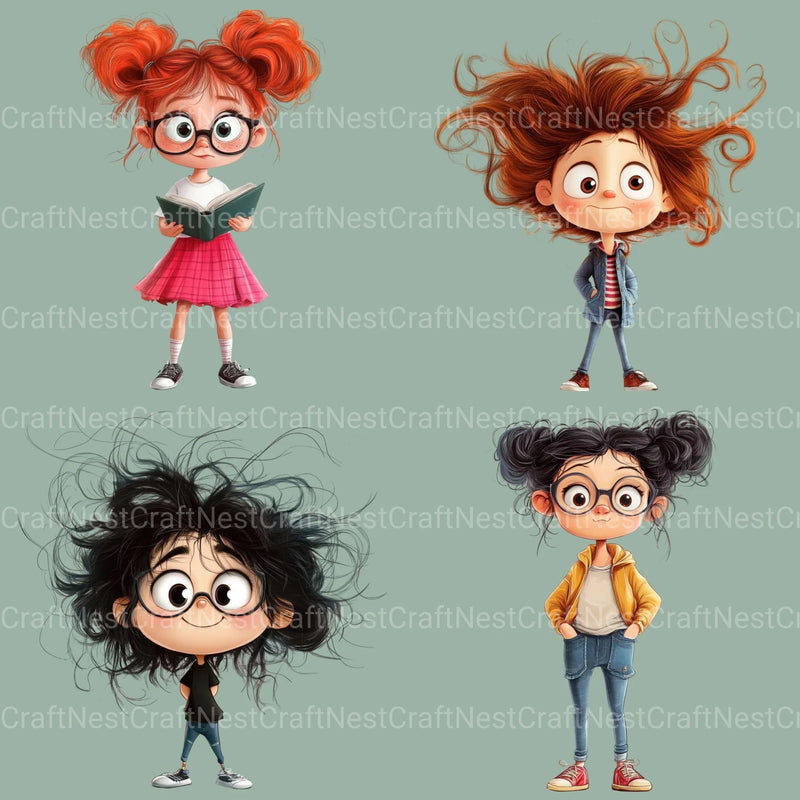 Quirky Girls Clipart Bundle 3 - CraftNest - Digital Crafting and Art