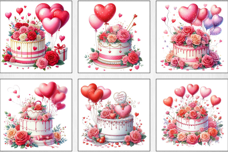 Valentine Cake Clipart Bundle - CraftNest - Digital Crafting and Art