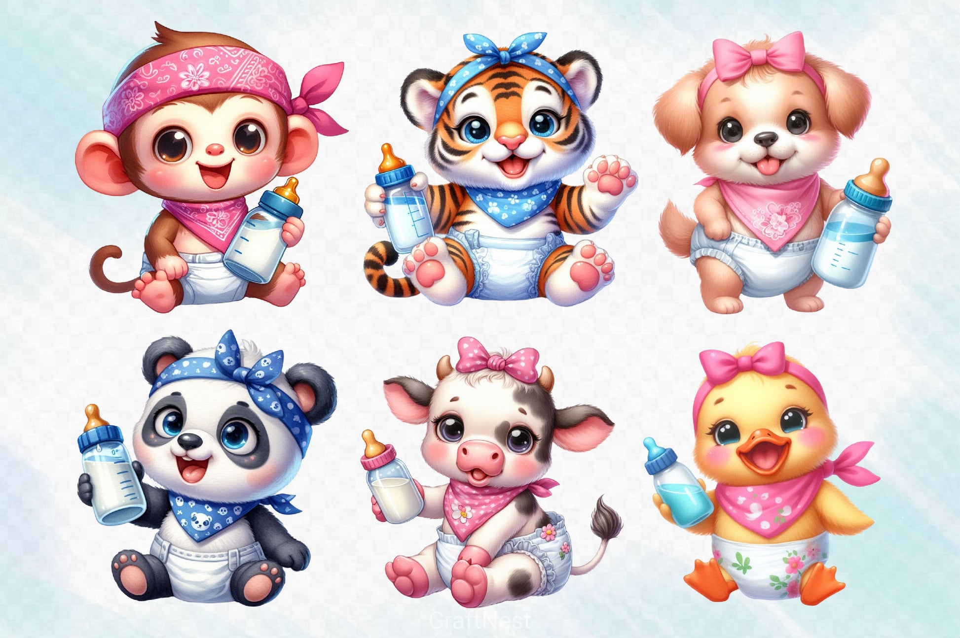 Baby Animal Clipart Bundle - CraftNest - Digital Crafting and Art