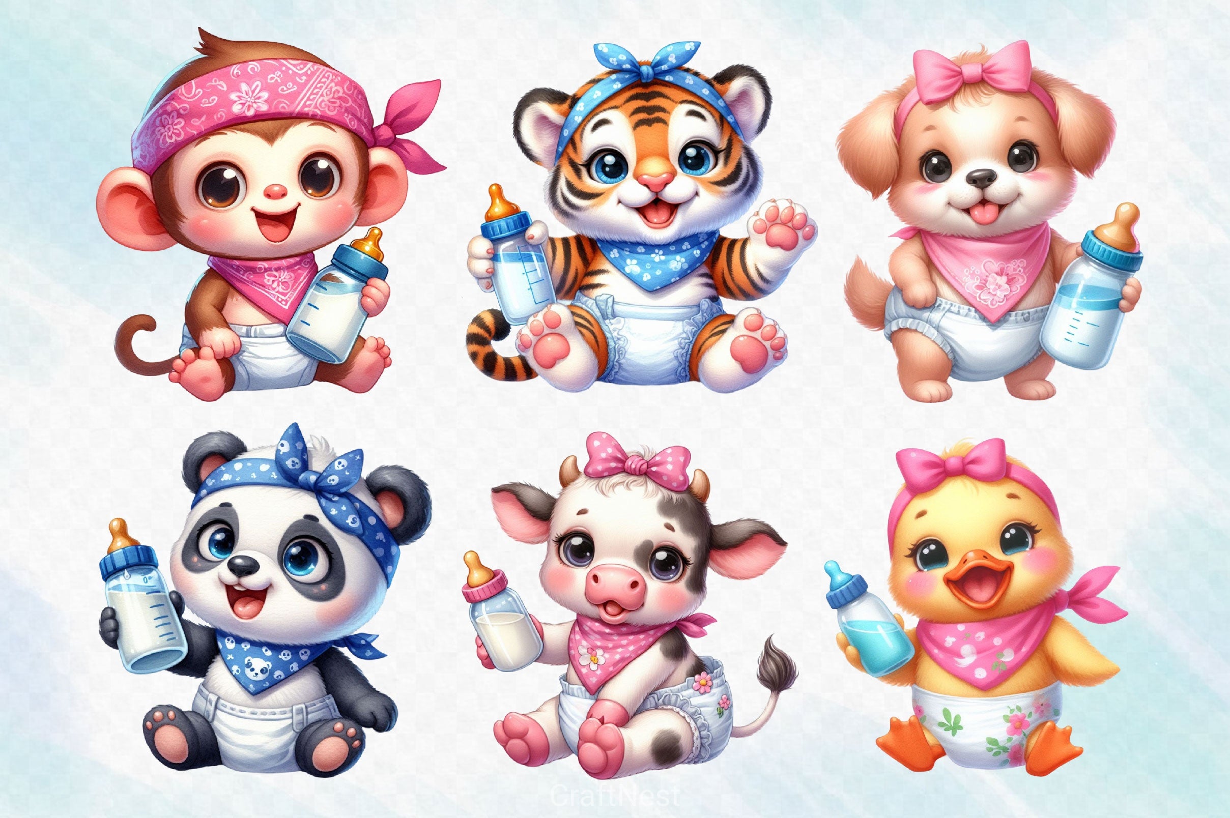 Baby Animal Clipart Bundle - CraftNest - Digital Crafting and Art