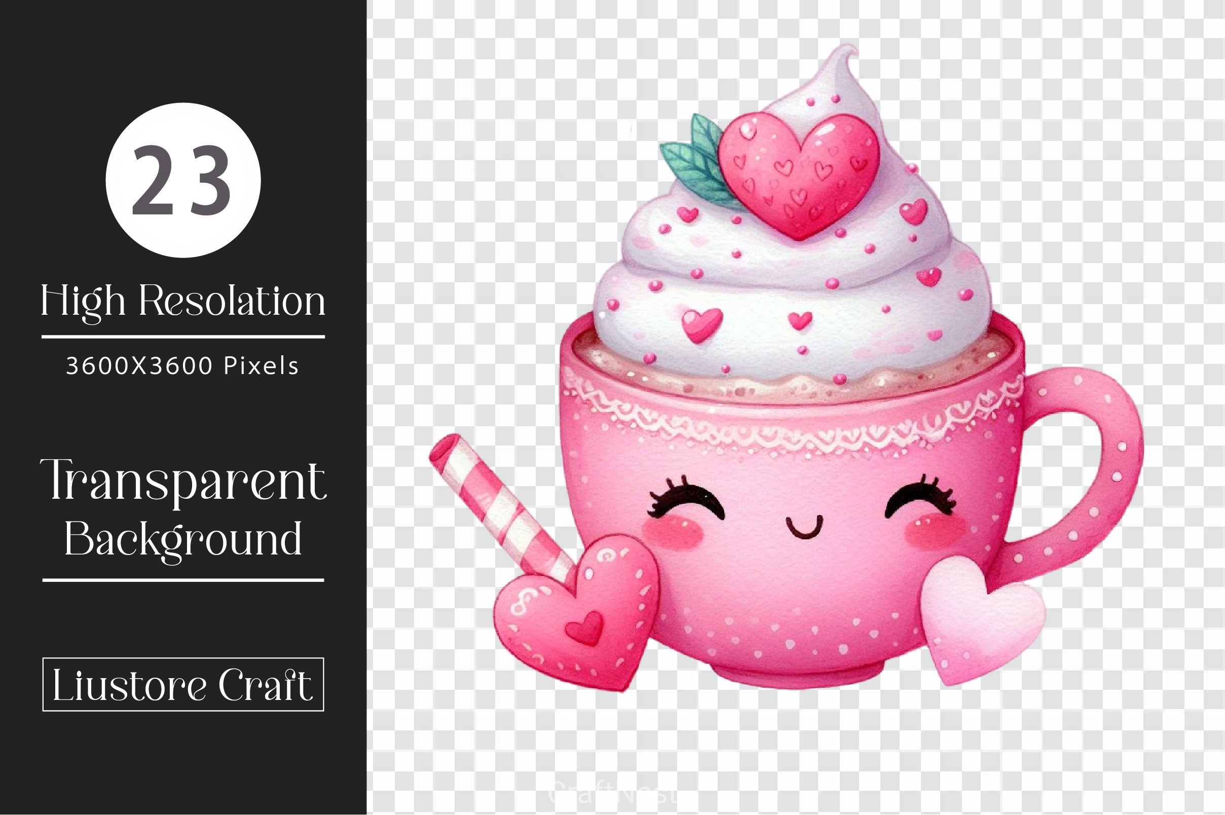 Cute Valentine Day Hot Cocoa Clipart Bundle - CraftNest - Digital Crafting and Art