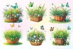 Spring Grass In Basket Clipart Bundle 2 - CraftNest - Digital Crafting and Art