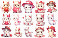 Cute Valentine Baby Llama Clipart Bundle 2 - CraftNest - Digital Crafting and Art